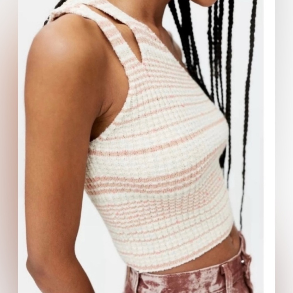 Urban Outfitters striped one shoulder crop top, XS